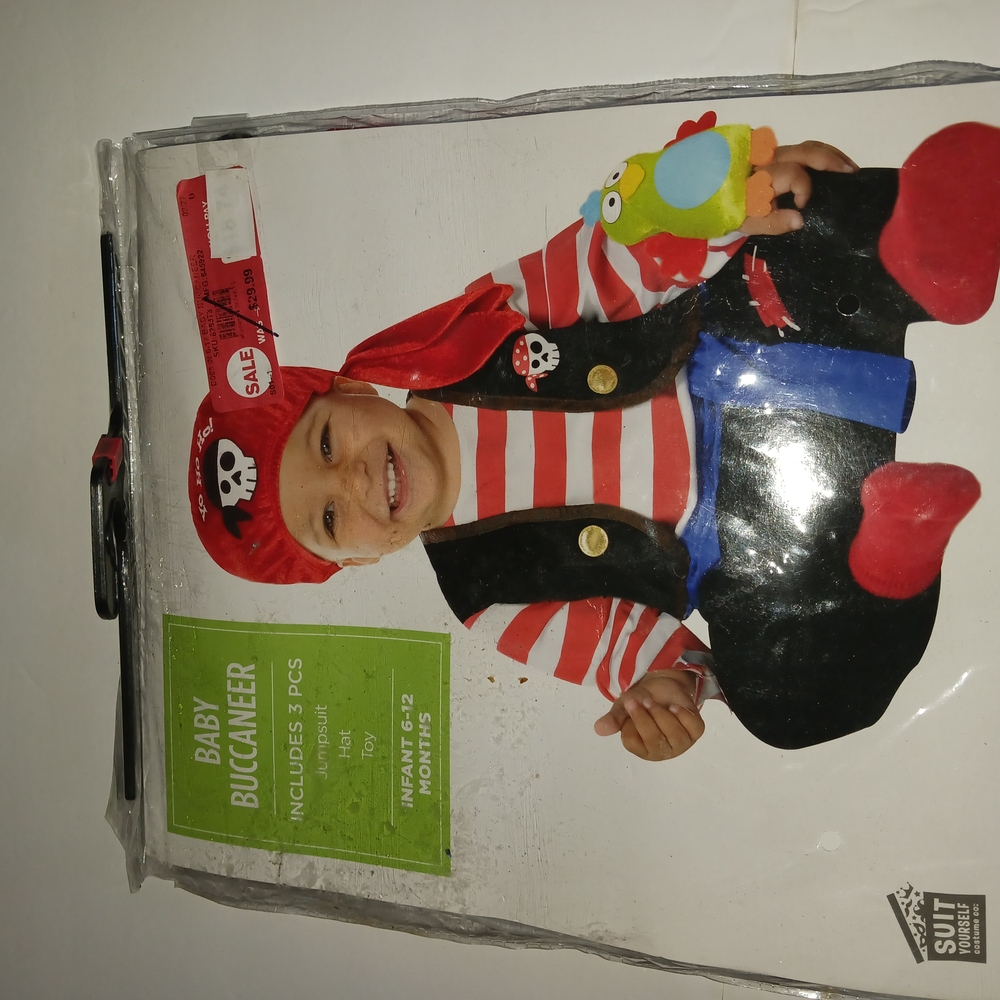 Baby Pirate Costume with Red and Black Accents